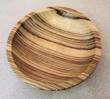 Zebrano bowl by Graham Holcroft